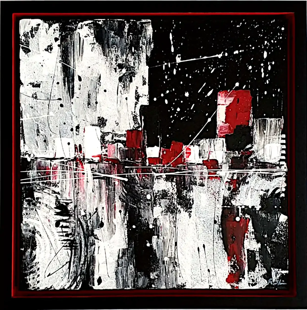 City Night - Rasty Stone - Acrylique sur toile - 56x56 cm