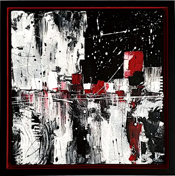 City Night - Rasty Stone - Acrylique sur toile - 56x56 cm