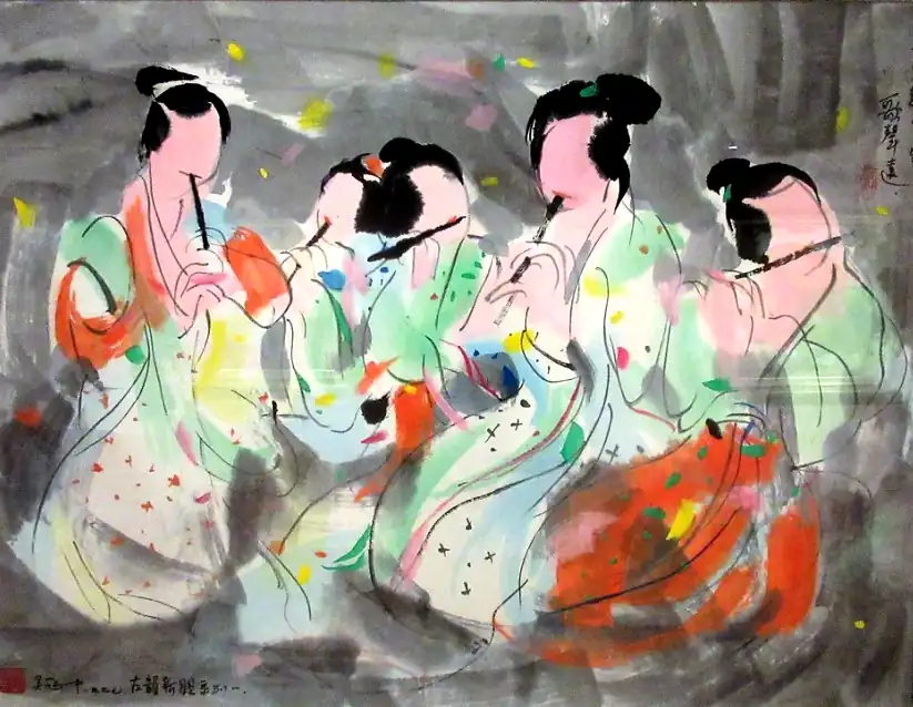 Tableau de Wu GuangZhong, artiste peintre chinois contemporain